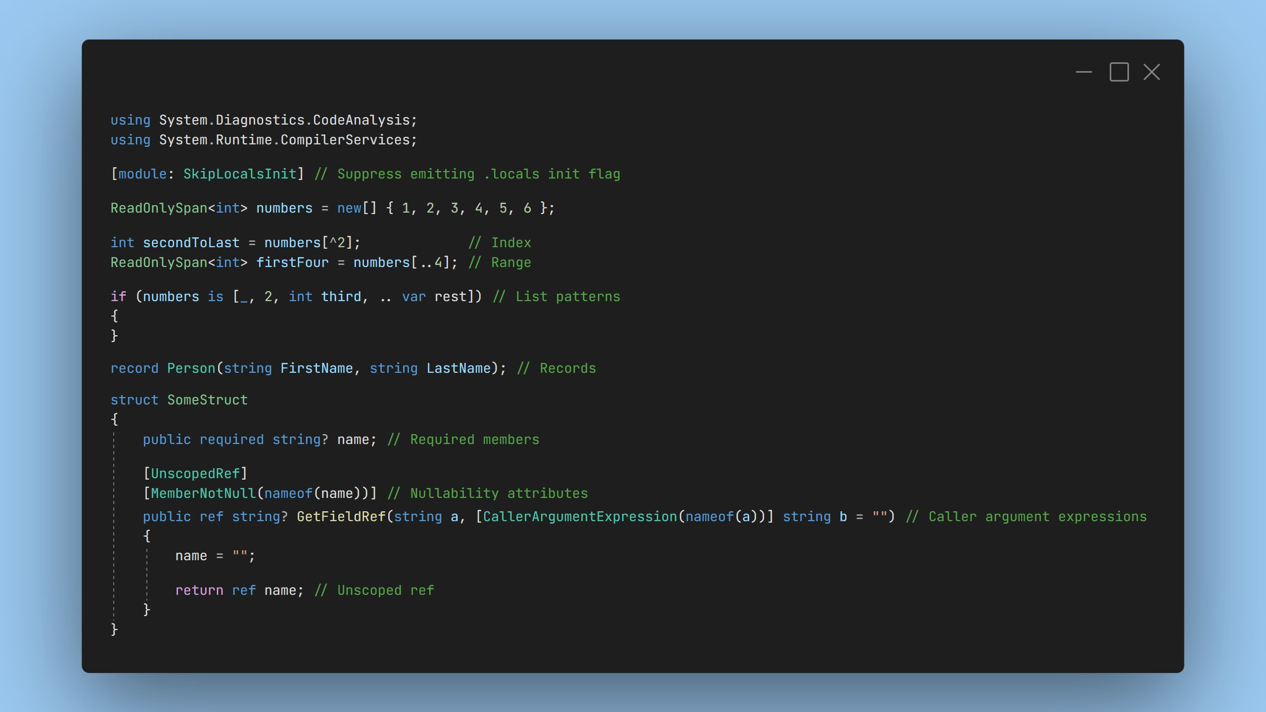 Example from PolySharp docs