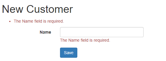 Validation message